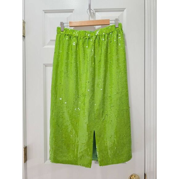 J. Crew Collection Green Sequin Pencil Skirt S NWOT - Picture 6 of 8